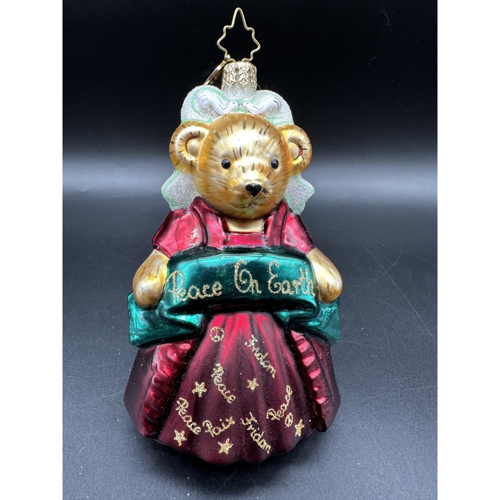 2010 CHRISTOPHER RADKO MUFFY VANDER BEAR PEACE ON EARTH‎ 1015219 5" ORNAMENT